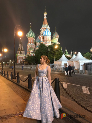 Возьмите Нежное бело-голубое платье в пол напрокат (Фото 2) в Москве