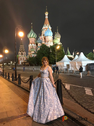 Возьмите Нежное бело-голубое платье в пол напрокат (Фото 3) в Москве