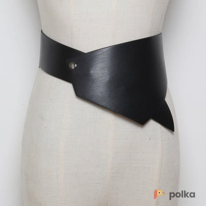 Возьмите Асимметричный пояс черный ремень женский кожаный напрокат (Фото 1) в Москве