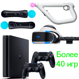 VR Очки + PlayStation 4 + 40 игр