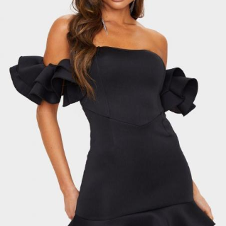 Черное женское мини платье короткое