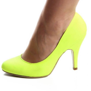 Туфли неоновые яркие флуоресцентные желтые