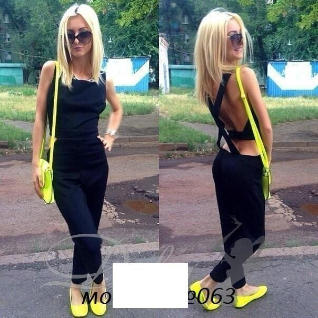 Женский комбинезон черный