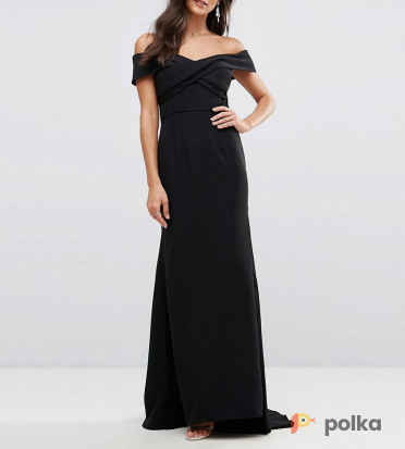 Возьмите Черное платье Jarlo Off Shoulder Slim Gown напрокат (Фото 2) в Москве