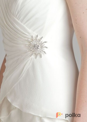 Возьмите Платье белое Tadashi Shoji Tiered Silk Gown with Brooch 46 размер напрокат (Фото 4) в Москве