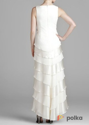 Возьмите Платье белое Tadashi Shoji Tiered Silk Gown with Brooch 46 размер напрокат (Фото 2) в Москве