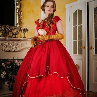 Роскошное историческое бальное платье, размер 44-46