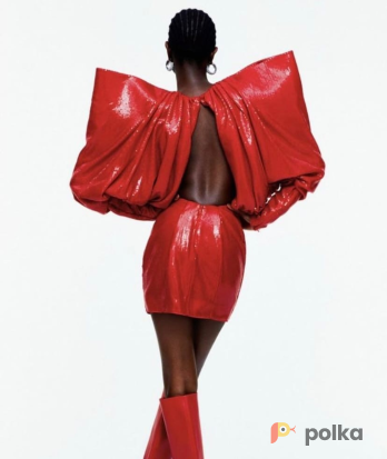Возьмите Красное платье с объемными рукавами Н&M 394 напрокат (Фото 1) в Москве