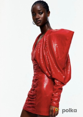 Возьмите Красное платье с объемными рукавами Н&M 394 напрокат (Фото 2) в Москве