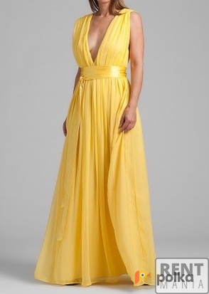 Возьмите Платье Native Rose Yellow Belted Silk Chiffon Gown напрокат (Фото 3) в Москве