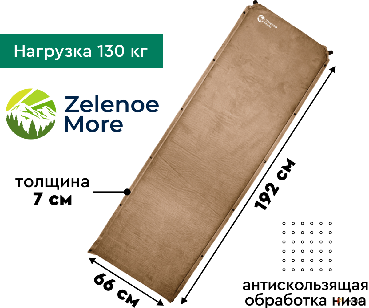 Возьмите Ковер самонадувающийся Zelenoe More Comfort 7 Lite 192*66*7 коричневый 2023 ZM01071 напрокат (Фото 1) в Москве