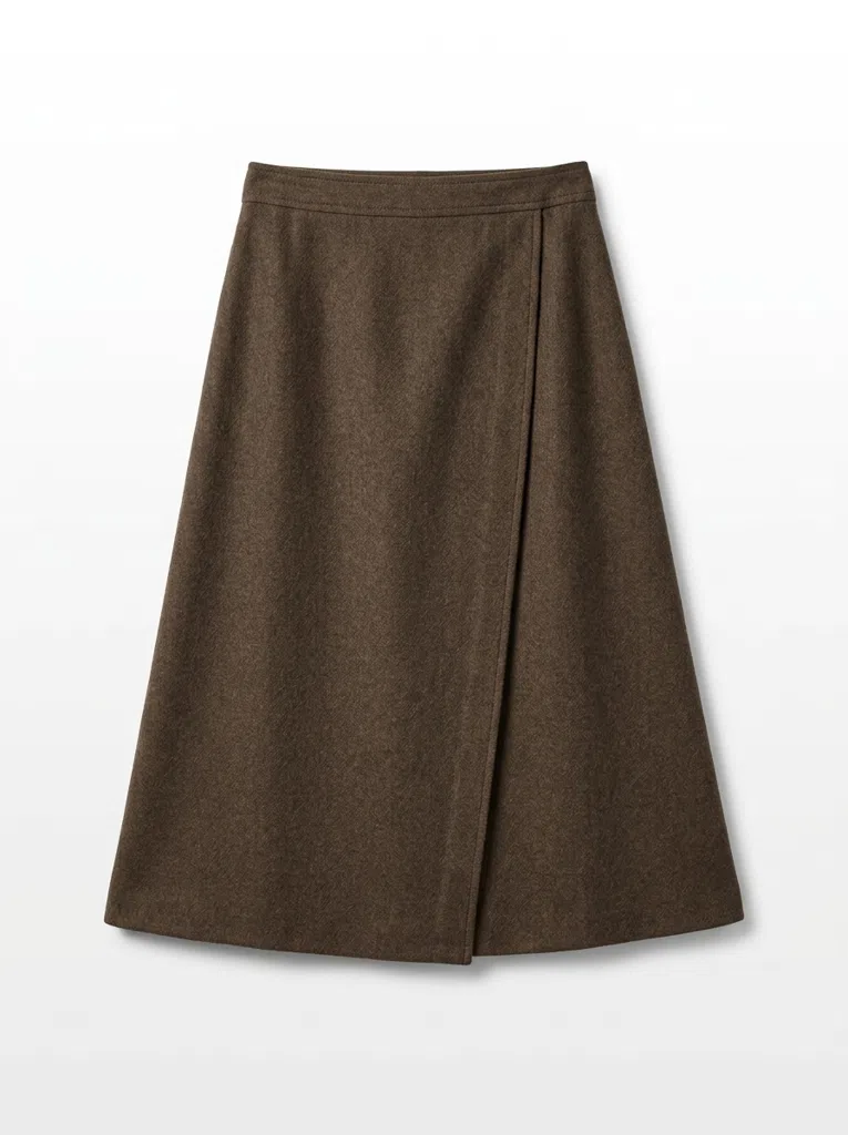 Юбка миди с асимметричным запахом