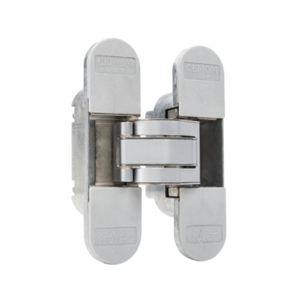 Скрытая петля CEMOM MOATTI ESTETIC 80/A 3D матовый хром, регулируемая, вес полотна 80кг, 29x111,5мм 51520