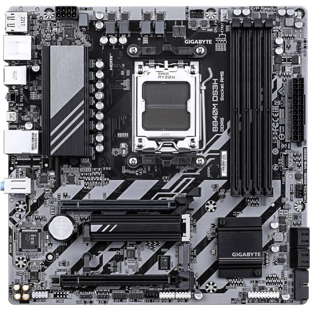 Материнская плата GIGABYTE B840M DS3H, AM5, B840, 4xDDR5 mATX