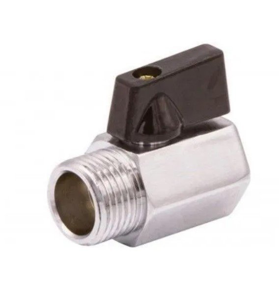 Кран Tiemme 1/4' ВН шаровой (мини) черная ручка 2900011/2901