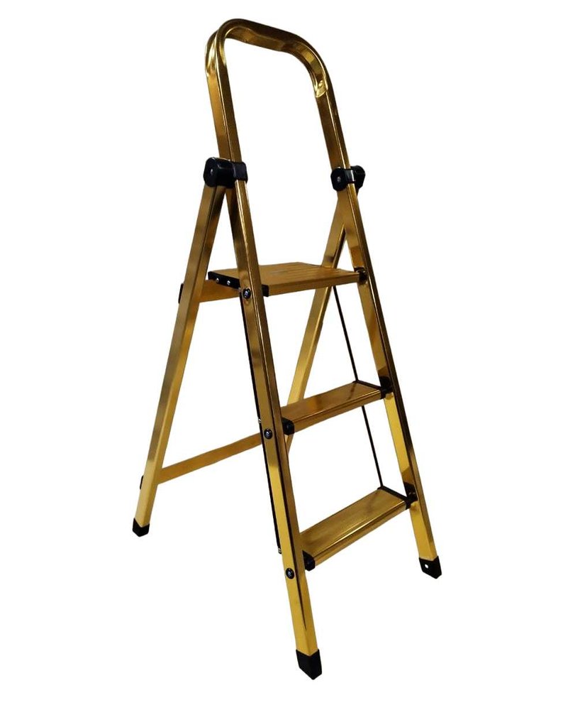 Стремянка алюминиевая LWI 'Комфорт' 3 ступени, GOLD LWI-К03GOLD
