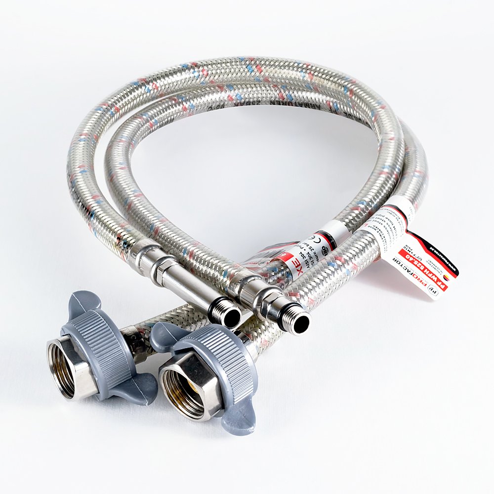 Подводка к смесителю PROFACTOR LUXE с полимерным покрытием, 1/2 х М10, пара, 60 см PF WFH 525.60