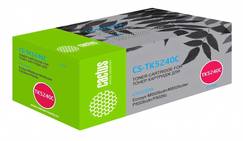 Лазерный картридж Cactus tk-5240c голубой, 3000 страниц, для kyocera ecosys m5526cdn/m5526cdw CS-TK5240C 1011594