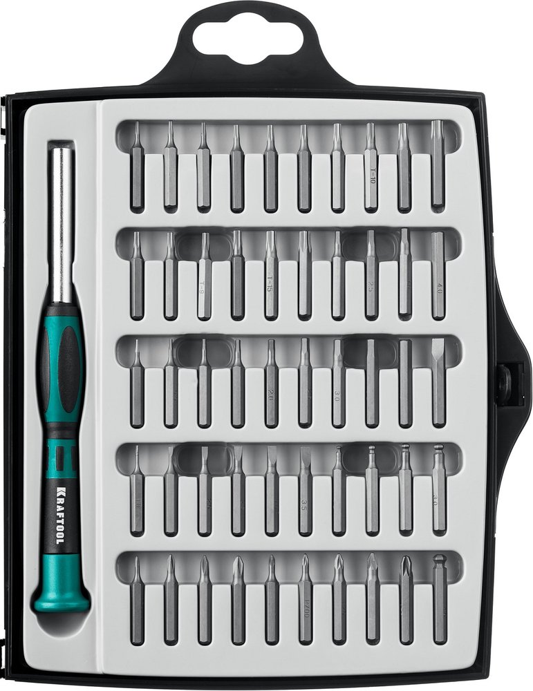 Отвертка для точных работ KRAFTOOL Precision-51 со сменными битами 51 предмет 25691