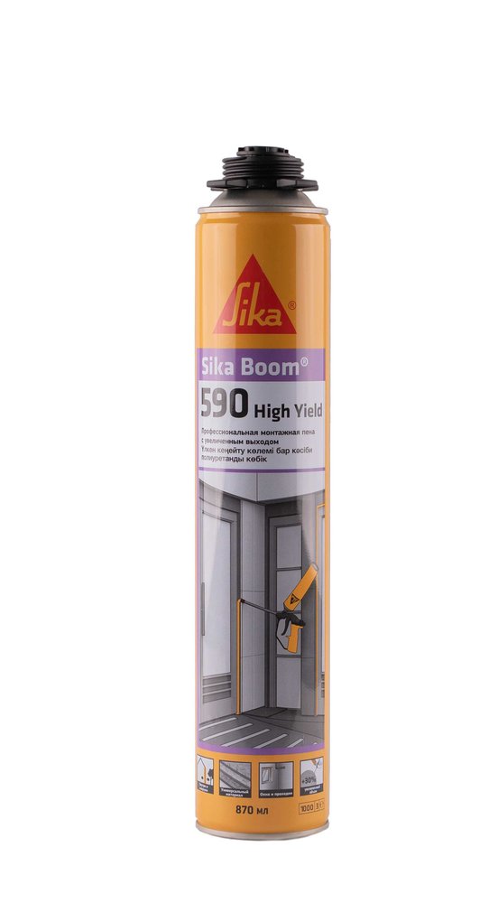 Профессиональная монтажная пена с увеличенным выходом SIKA Boom-590 High Yield 870мл, 1000гр. 613587