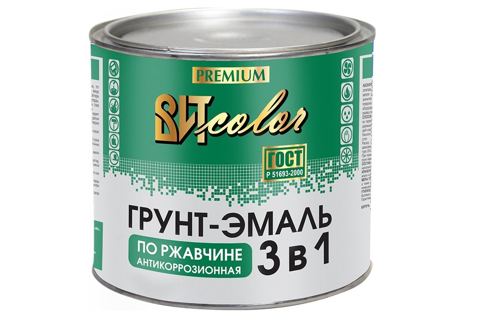 Грунт-эмаль по ржавчине 3в1 Царицынские краски белая 1,8 кг 16063