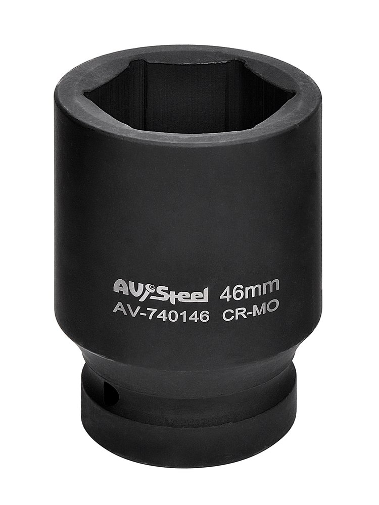 Головка ударная шестигранная удлиненная (46 мм, 1DR) AV Steel AV-740146