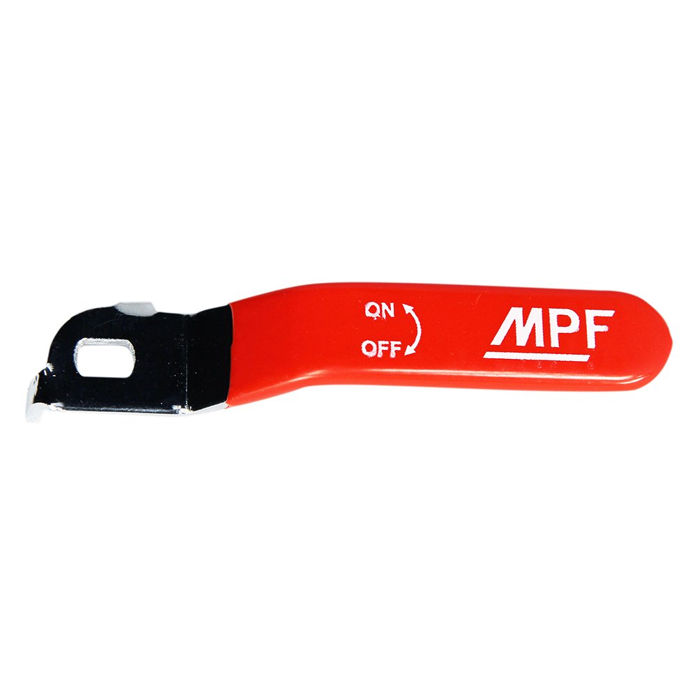 Ручка для шарового крана MPF длинная, усиленная, для крана, 1/2' - 3/4', прорезиненная КРАСНАЯ, MP ИС.131178