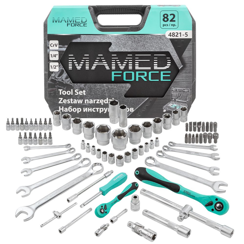 Набор инструментов profi 82пр. 1/4',1/2'(6гр)(4-32мм) MAMEDFORCE MF-4821-5(54637)