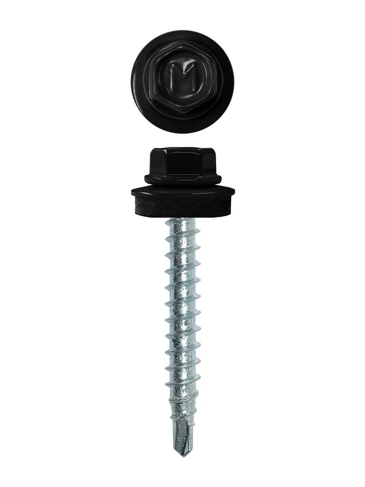 Кровельный саморез Daxmer 4,8х35 RAL 9005, сверло №1, 250 шт. 00000303947