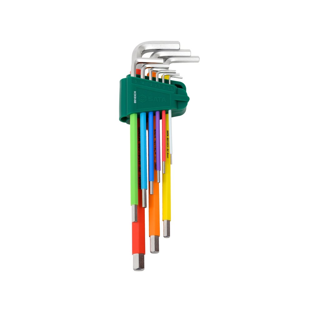 Шестигранники SATA INDUSTRIAL 9 предметов цветные, пластиковый блистер S2 09103CH