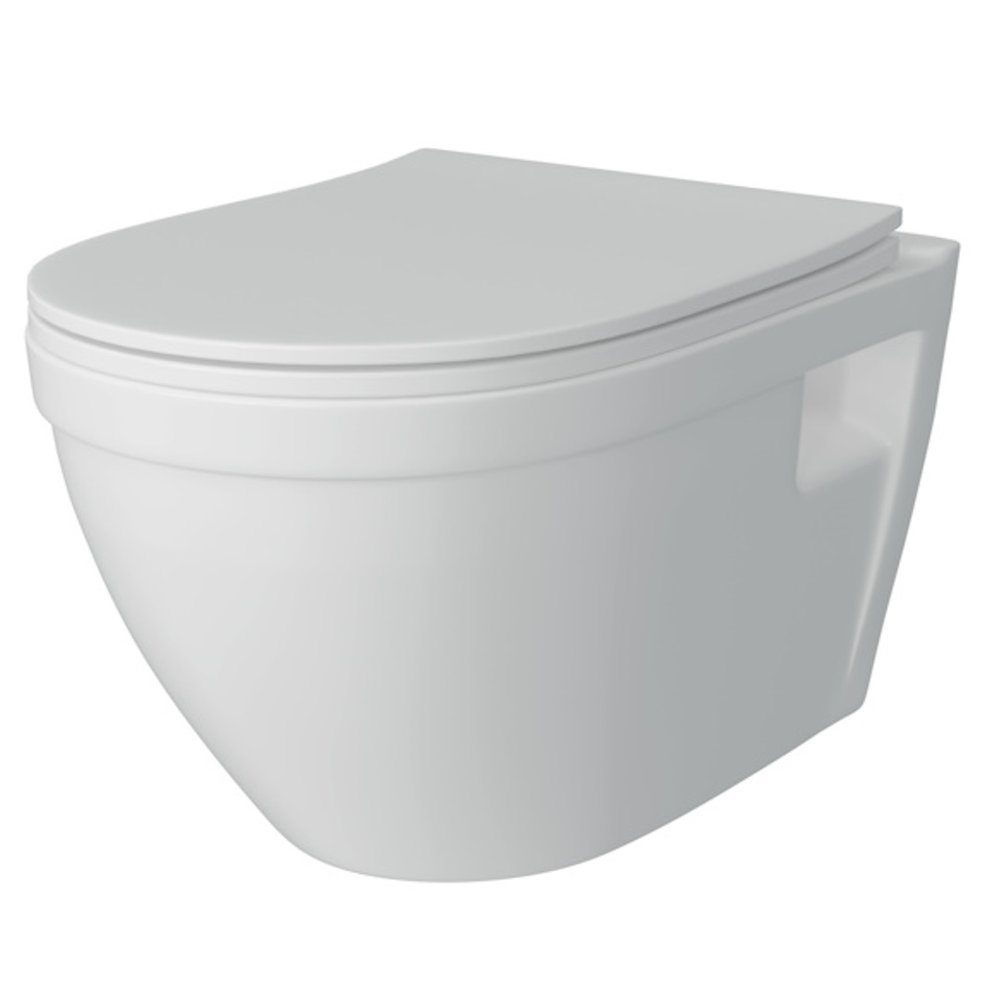 Подвесной унитаз Teymi Vitra безободковый, сиденье микролифт T40804 ЦБ-00267163