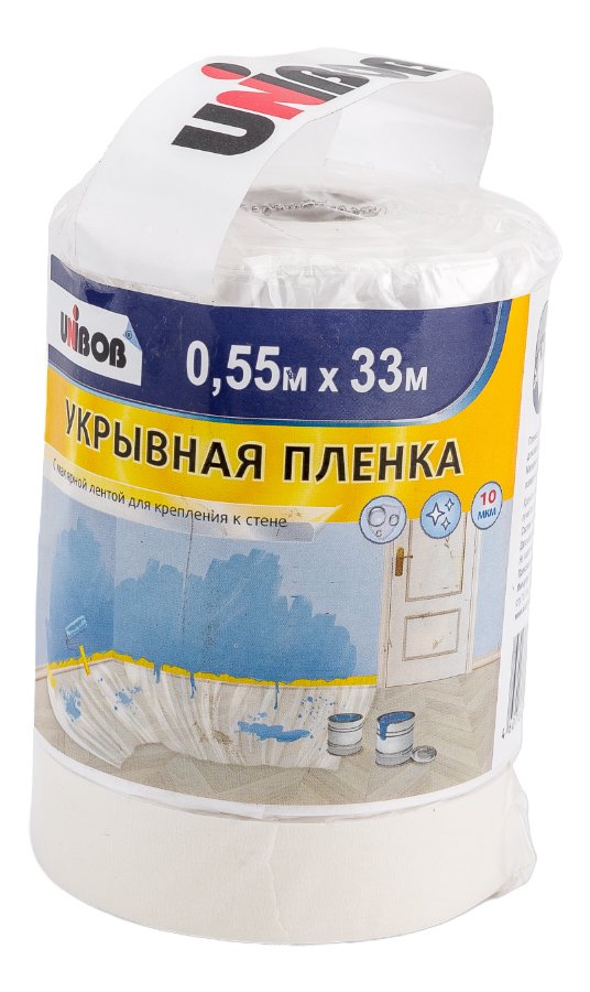 Пленка защитная 0.55х33 м с малярной лентой UNIBOB 211782