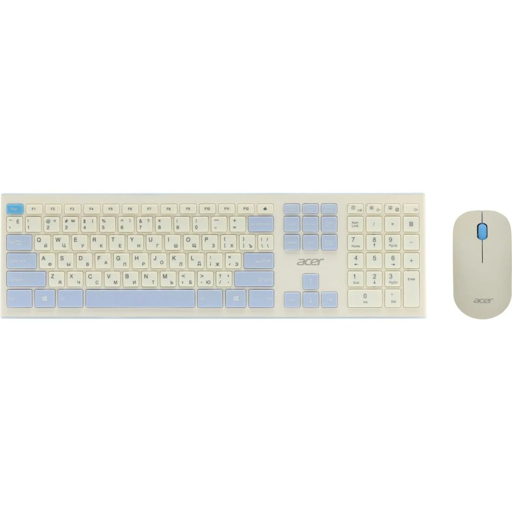 Набор клавиатура+мышь Acer OCC205(ZL.ACCEE.00C)/белый/голубой/slim
