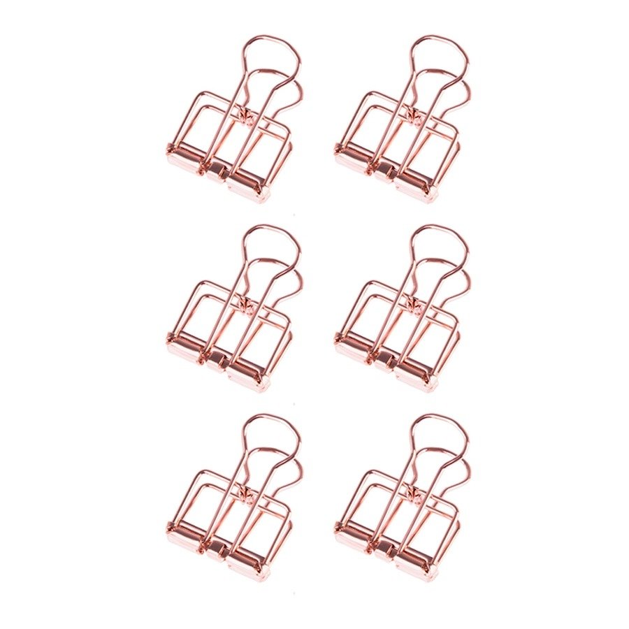 Зажимы для бумаг MESHU Rose Gold 19 мм, 6шт. MS41595 MS_41595