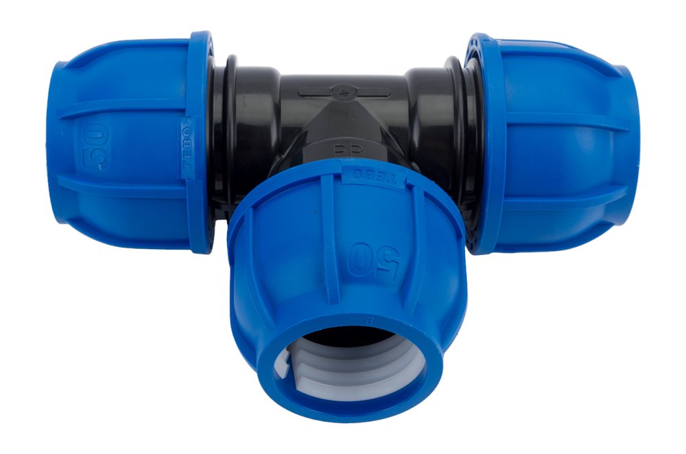 Компрессионный тройник TEBO ПНД 50x50x50 T-ПНД.Тр.0.50-50-50.CN
