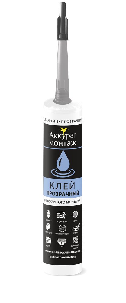 Монтажный клей Аккурат прозрачный, 280 мл v090557