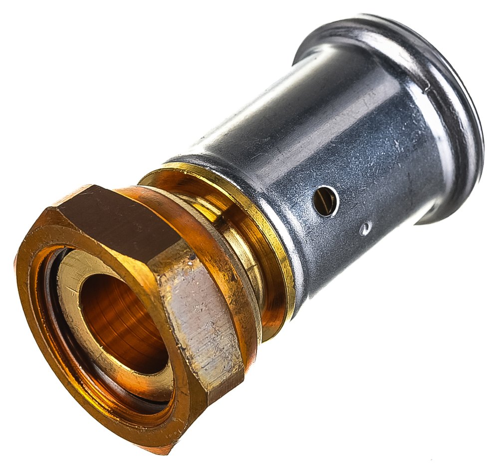 Муфта HENCO накидная гайка, плоское уплотнение, латунь пресс, 20x1/2' 26P-20Z04