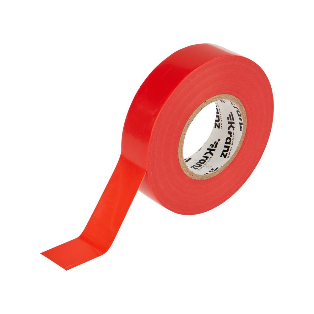 Профессиональная изолента ПВХ KRANZ 0,18х19 мм х 20 м, красная KR-09-2804