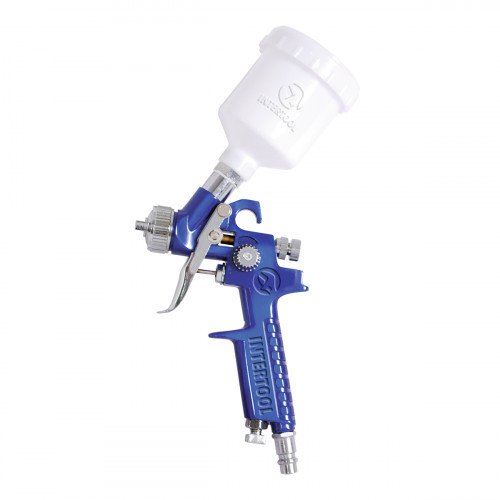 Пневматический краскопульт INTERTOOL MINI, форсунка 0.8 мм, бачок 125 мл, PT-0101