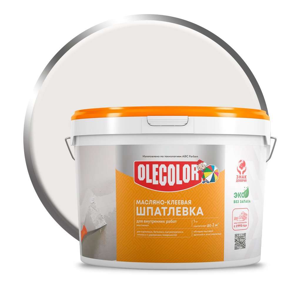 Масляно-клеевая шпатлевка OLECOLOR для внутренних работ, 15 кг 4300000144