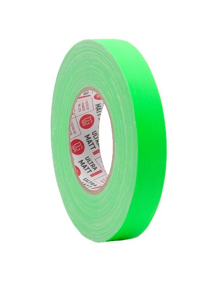 Клейкая лента DGTAPE ultraMATT - Гаффа тейп 25мм/50м - Зеленый (светится в ультрафиолете) UMF25/50/G