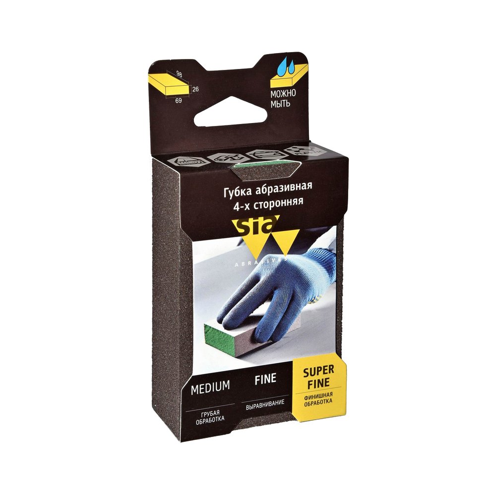 Губка абразивная siasponge 4s superfine sia Abrasives ssp-4s-s-fine