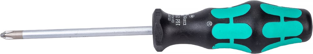 Крестовая отвёртка WERA 350 PH SB PH2x100 мм, на подвесе WE-100052