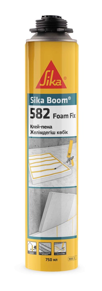 Профессиональная полиуретановая клей-пена SIKA Boom-582 Foam Fix, 750 мл, 880 гр 630952