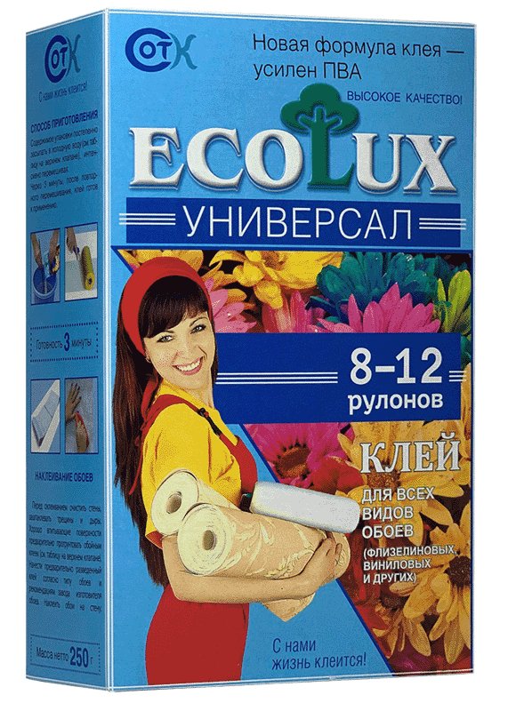 Клей для обоев ECOLUX Универсал 250 г 4607133680275