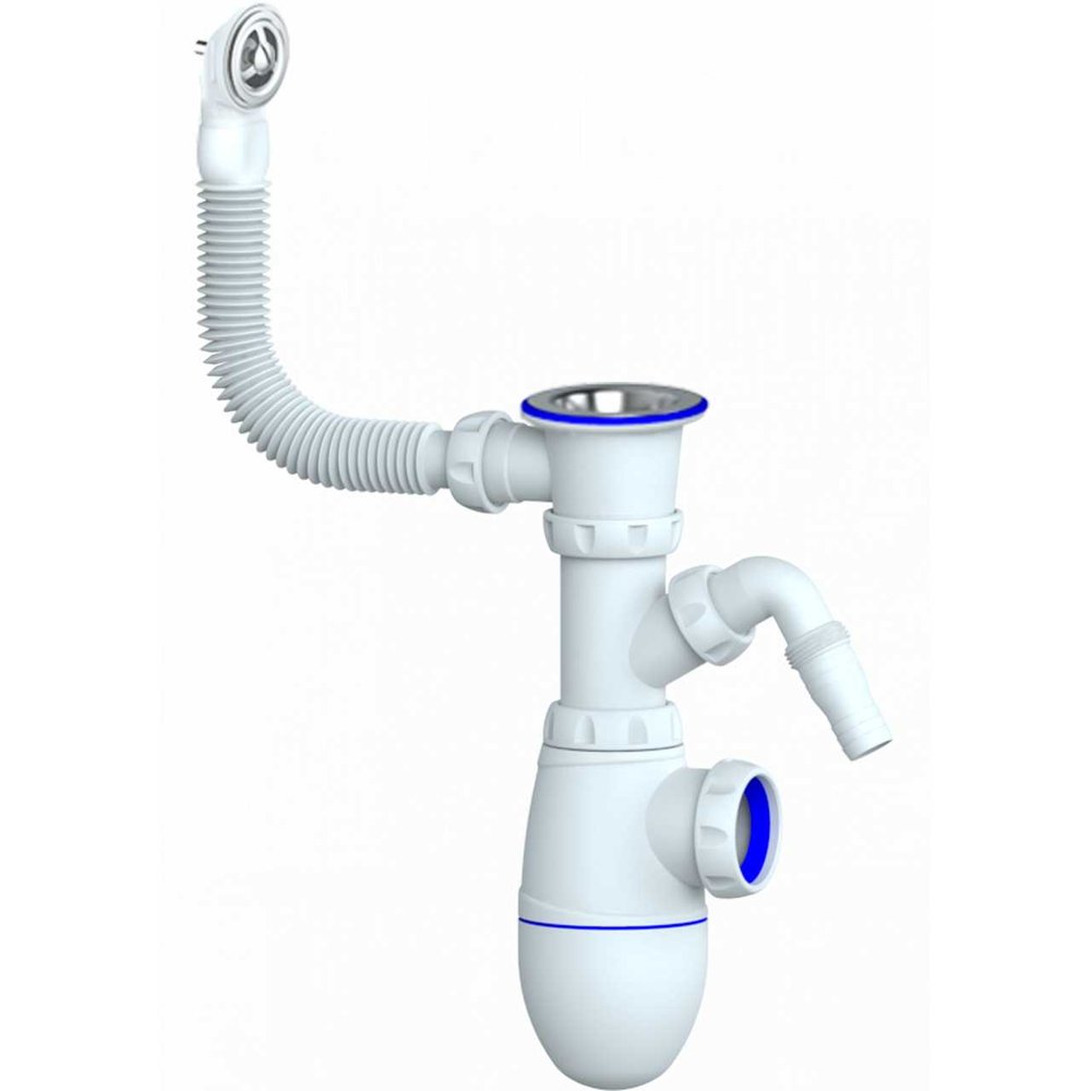 Сифон Unicorn В441V 1 1/2х40 с круглым переливом, с носиком 534498
