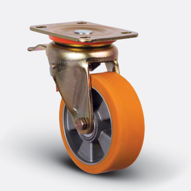 Колесо с поворотной платформой и тормозом EMES ED01ABP150X45F