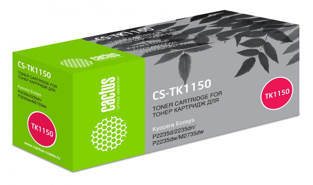 Лазерный картридж Cactus tk-1150 черный, 3000 страниц, для kyocera ecosys p2235d/p2235dn/p2235 CS-TK1150 414014