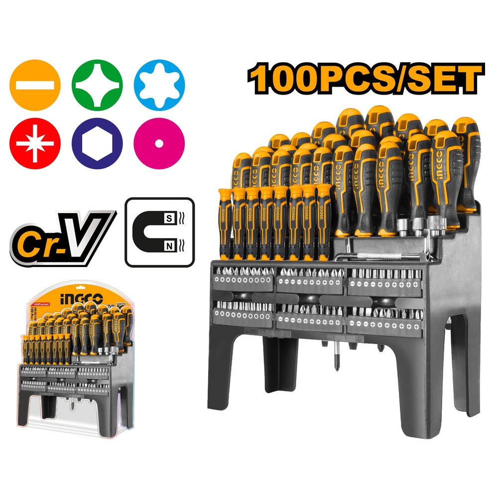 Набор отверток и бит INDUSTRIAL INGCO 0+60 шт. HKSD10028