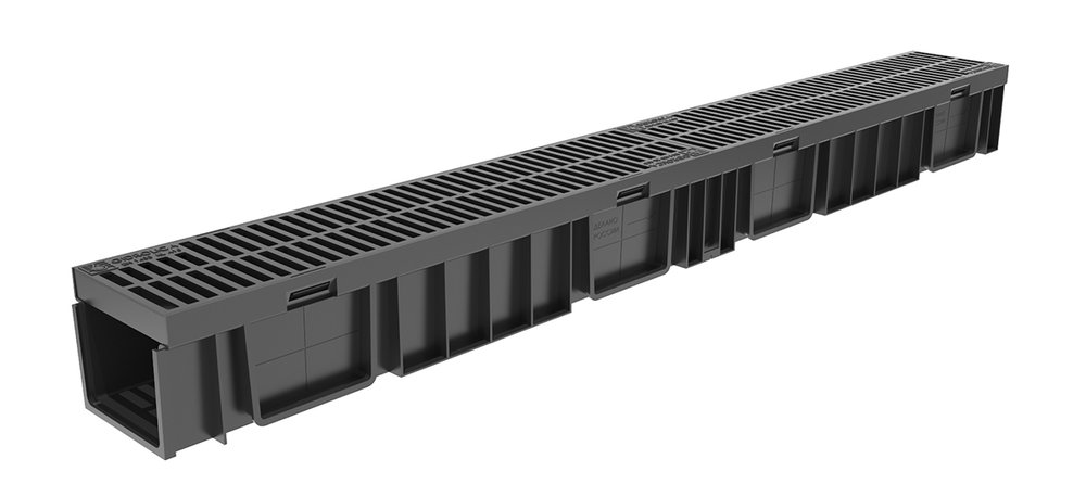 Лоток пластиковый Gidrolica Light h96 с решеткой пластиковой класса а15 08067